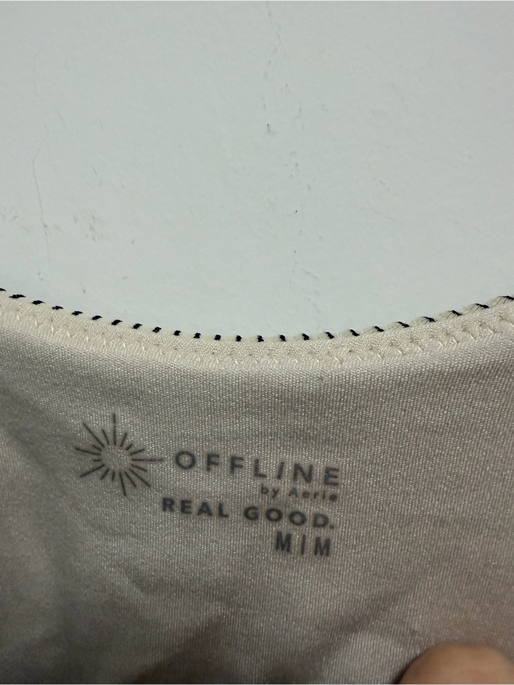 OFFLINE by Aerie Stripe Rib Ruched Low Key Sports Bra Women’s Size Medium - Picture 2 of 4
